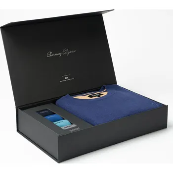 Pánská móda Set pánského svetru EDGARO Indaco a ponožek v dárkovém boxu