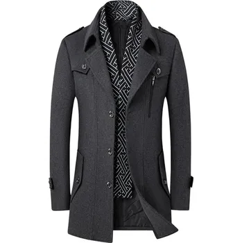 Pánský kabát Best Fashion Pánský zimní kabát se šálovým límcem Barva: Šedá, Velikost: 5XL