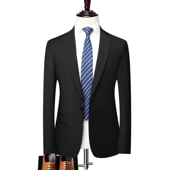 Best Fashion Pánské společenské sako v business stylu Velikost: 7XL, Barva (Varianta): black 1 buttons