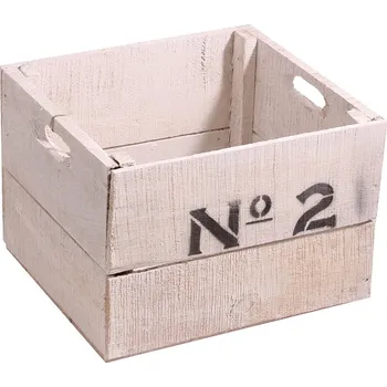 Úložný box Bedna dřevěná No.2 bílá 35x30cm