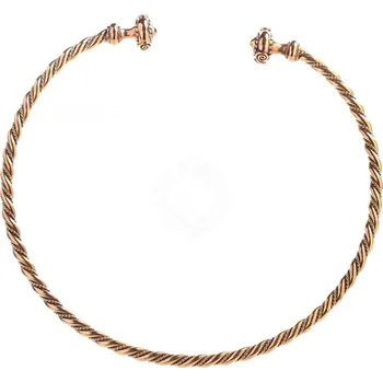 Brož Deepeka Vikinský kroucený torques Öland s tepanými koncovkami
