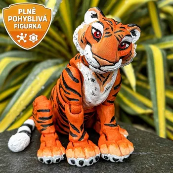 omalovánky Maluj 3D | Tygr Šerchán – Kreativní sada 3D omalovánky s barvami a štětcem