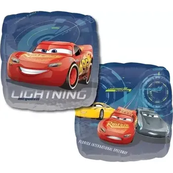 Foliový balonek oboustranný čtverec Cars 43 cm