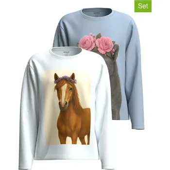 Dívčí tričko Tričko name it Weiß/ Hellblau 6418110 146