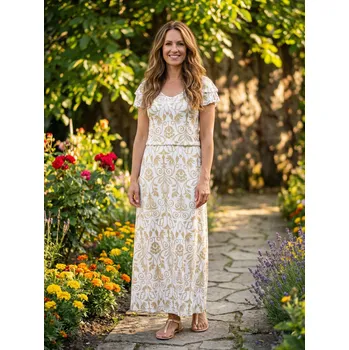 Dámské šaty Dámské šaty KIXMI PRIMAVERA KRÉMOVÁ M