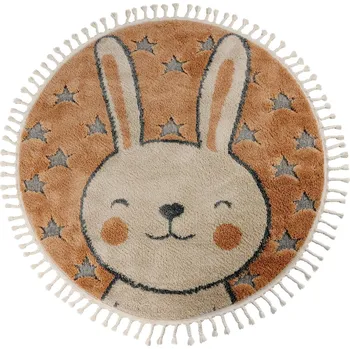 Koberec Dětský kusový koberec My Fano 390 Rabb kruh, 133x133 (průměr) kruh, oranžová, dětský pokoj, Obsession - 1 rok na vrácení + DOPRAVA ZDARMA k Vám i zpět