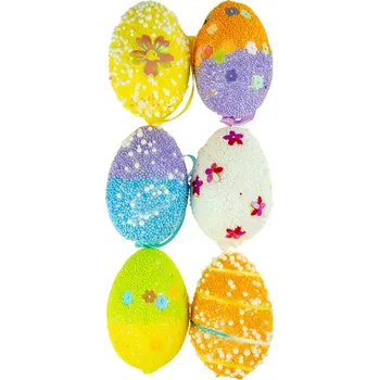 Set školních potřeb Jajka styropianowe WPJ-7507 kolorowe wzorzyste, wys. 6 cm. op. 6 szt., Aliga