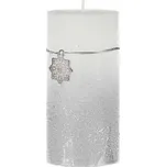 Svíčka vánoční, stříbrná barva. 367g vosku.