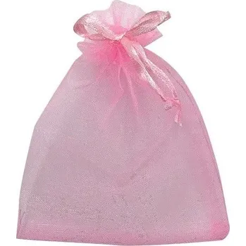 Dárková taška Pytlík organzový růžový 26x35 cm