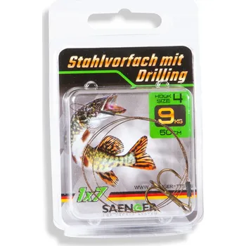 Ocel návazec Saenger 1x7 Treble Hook 12 kg 50 cm