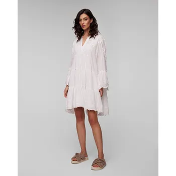 Dámské šaty Bílé Dámské Vyšívané šaty Juliet Dunn Flared Sleeve Jd7099-white