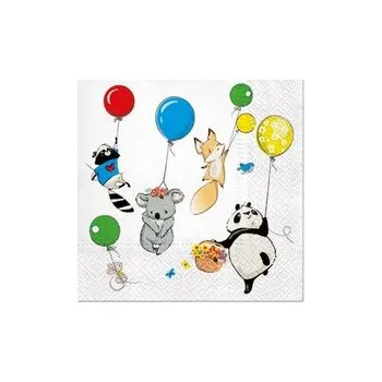 Papírový kapesník Ubrousky PAW Decor – Zvířátka s balóky (20Ks) - SDL124100