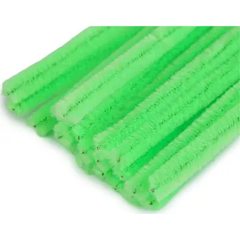 Chlupaté drátky na tvoření Ø6 mm délka cca 30 cm - (A043) zelená sv. (20 ks)