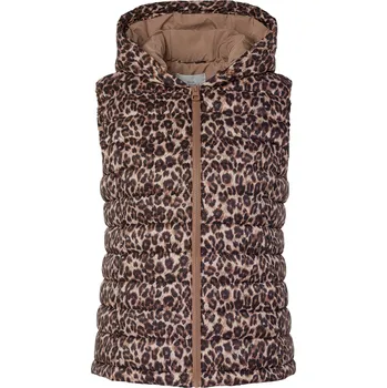 Dámská vesta 725773 - Tchibo - Prošívaná vesta s kapucí - pro ženy - vel. 50 - barva: černá/s potiskem