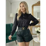 Elegantní černá saténová halenka VSB ELEGANT , VELIKOST M