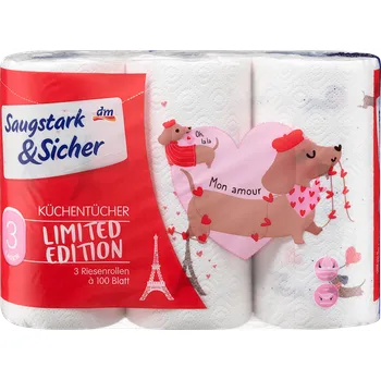 Utěrka Saugstark&Sicher kuchyňské role 3vrstvé 3x100, 300 útrž.