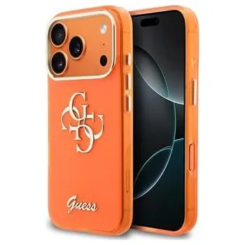 Pouzdro na mobilní telefon Guess IML 4G Script Metal Logo Zadní Kryt pro iPhone 17 Pro Max Orange