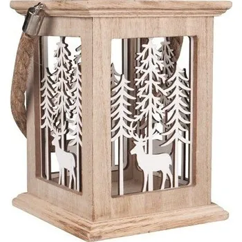 Vánoce Dekorace se zimní krajinou na postavení 13 x 13 x 17,5 cm