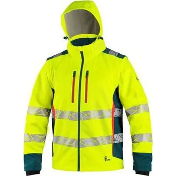 pracovní bunda Bunda CXS BEDFORD, výstražná, pánská, softshell, žluto-petrolová, vel. 3XL