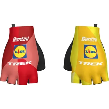 Cyklistické rukavice SANTINI Cyklistické rukavice krátkoprsté - LIDL TREK 2026 FAN LINE