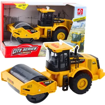 Dětské zboží LEAN Toys Váleček silničník Otočný Světla Zvuky Žlutý