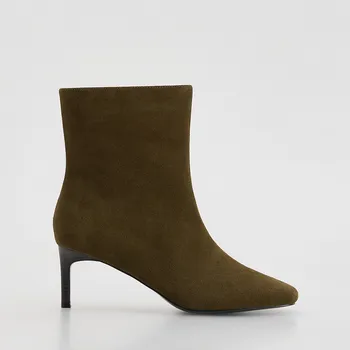 Dámské tenisky Reserved - Semišové boty na&nbsp;vysokém podpatku - zelená - 348ID-87X - 348ID-87X-38