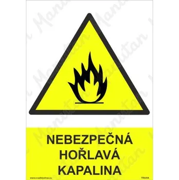 Kancelářské potřeby Nebezpečná hořlavá kapalina, plast 210 x 297 x 0,5 mm A4