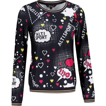 Dámské tričko Dámské triko ALTISPORT GAIA ČERNÁ POTISK XXXL