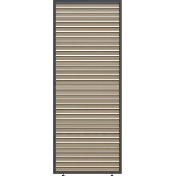 Pergola lamelový hliníkový panel pro pergolu, otočný - rozměr 930 x 2335 mm, rám antracit RAL 7016, lamely dekor dřeva, montáž možná na boční, zadní i přední stěnu pergoly