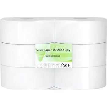 Toaletní papír Toaletní papír Wood 2vrstvý, 23 cm, 180 m, bílý, 6 rolí