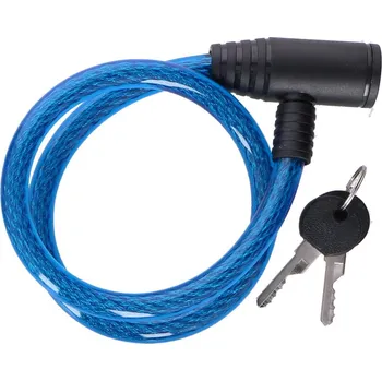 Zámek na kolo ZÁMEK NA KOLO DUNLOP SPIRÁLOVÝ NA KLÍČ 1.2x65CM - MODRÝ