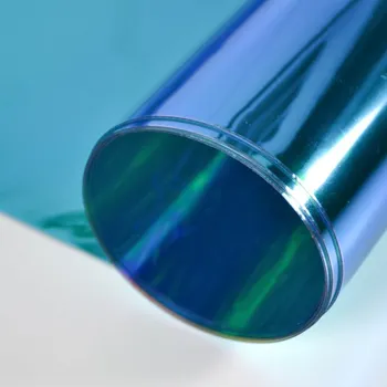 Zbytek - Fólie pro šití TPU 0,5 mm metalická modrá