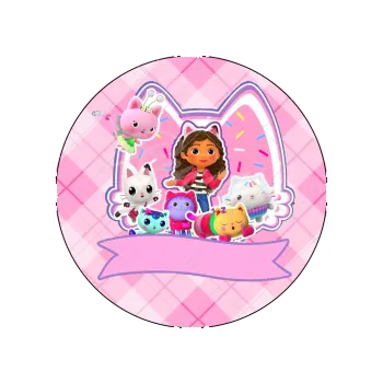 Jedlá dekorace na dort GABBY'S DOLLHOUSE hlava, VARIANTA Jedlý papír 1880