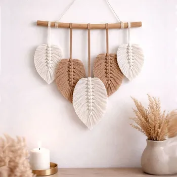 Natana sada s pomůckami na výrobu dekorace Macrame listy