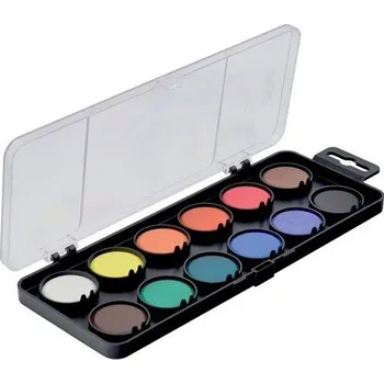 Vodová barva Školní vodové barvy 30 mm, černý podklad, 12 ks,KOH-I-NOOR