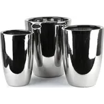 NEVA SILVER Komplet 3 osłonek ceramicznych 37X37X45,5/30,5X30,5X42,5/24X24X40cm BIG