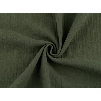 Mušelín / dvojitá gázovina, střední, 19 (109) zelená khaki