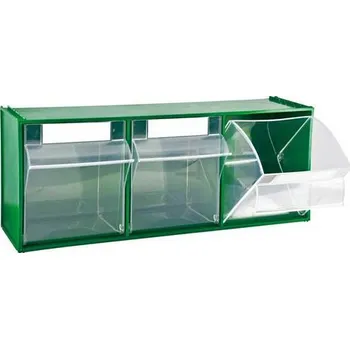 Zásuvkový kontejner Zásuvkový modul, 3 výklopné zásuvky, zelený