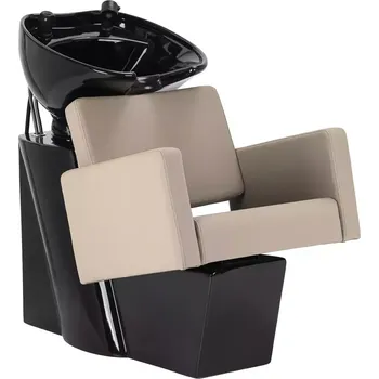 Kadeřnické křeslo Kadeřnický mycí box Vitoria - šedobéžový