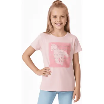 Dívčí oblečení DÍVČÍ TRIČKO S OBRÁZKEM KONĚ NOVINKA Barva: Světle růžová, Velikost: 158