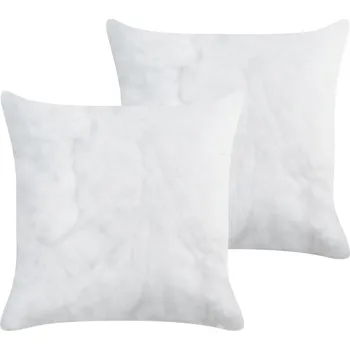 Polštář Sada 2 výplní do polštářů bílý polyester 45 x 45 cm vložky do polštářů ložnice Beliani