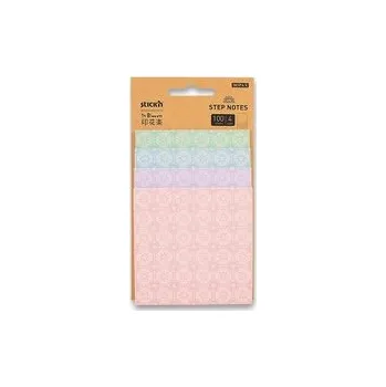 Samolepící bloček Hopax Samolepicí designové bločky Magic in Bloom - 4 velikosti, 100 listů, pastelové barvy