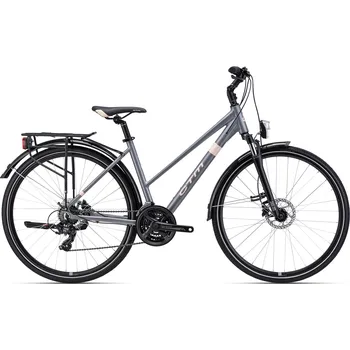Jízdní kolo CTM MAXIMA 1.0 trek šedá (165-180 cm) (Dámské trekové kolo CTM MAXIMA 1.0 trek matná šedá 18")