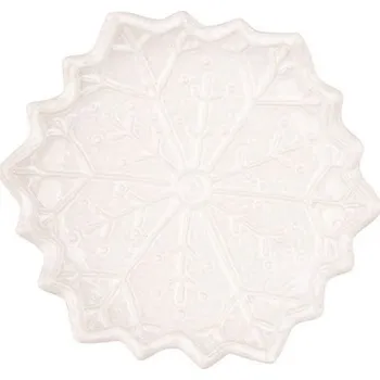 Vánoční dekorace Dekorace vločka z keramiky 15 x 3 x 15 cm