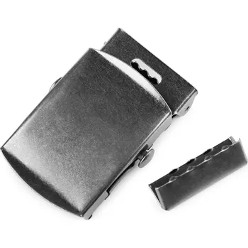 Kovová spona na opasek průvlek 30 mm s koncovkou, malé, 3 nikl černý