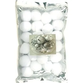 Vánoce Sněhové koule bambulky plyšové 25 ks, 5 cm