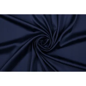 Saténová látka jako hedvábí PREMIUM TMAVĚ MODRÁ
