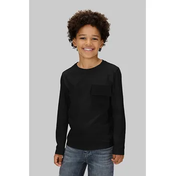 Chlapecké oblečení Dětské bavlněné tričko s dlouhým rukávem Calvin Klein Jeans IB0IB02587.9BYA černá 99X, vel. 170