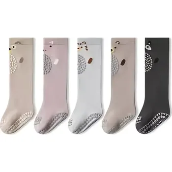 Kojenecké oblečení Dětské protiskluzové nadkolenky pro první lezení - ŠEDO-MODRÉ - TYGŘÍK (6-12 m) S (Značka: NOFI)