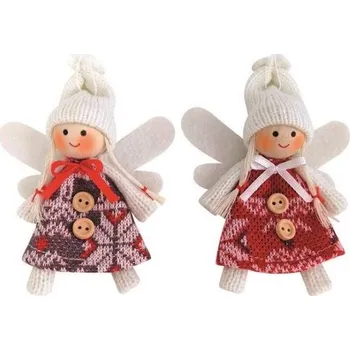 Vánoce Anděl s knoflíčky na zavěšení 11,5 cm